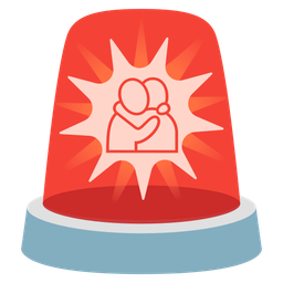 People hugging and Police car light