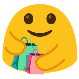 People hugging and Shopping bags