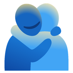 People hugging and Slightly smiling face
