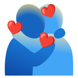 People hugging and Smiling face with hearts