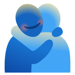 People hugging and Smiling face with open hands