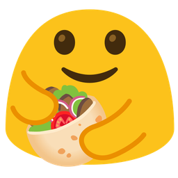 People hugging and Stuffed flatbread