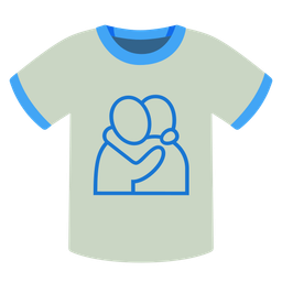 People hugging and T-shirt