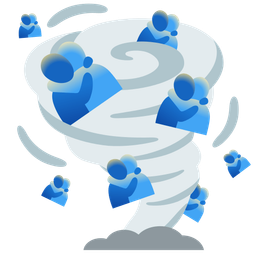 People hugging and Tornado