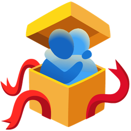 people hugging and wrapped gift