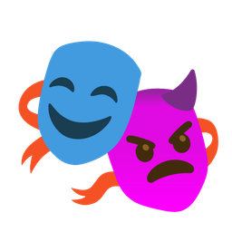 performing arts and angry face with horns