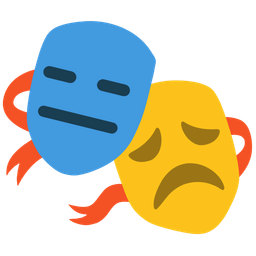 performing arts and expressionless face