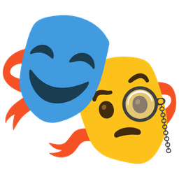 performing arts and face with monocle