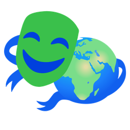 performing arts and globe showing Europe-Africa