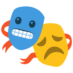 performing arts and grimacing face