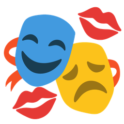 performing arts and kiss mark