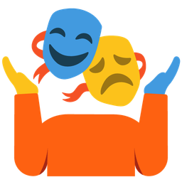 performing arts and person shrugging