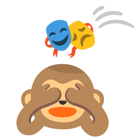 Performing arts and See-no-evil monkey