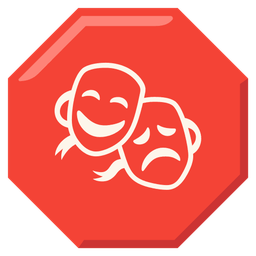 performing arts and stop sign