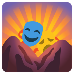 performing arts and sunrise over mountains