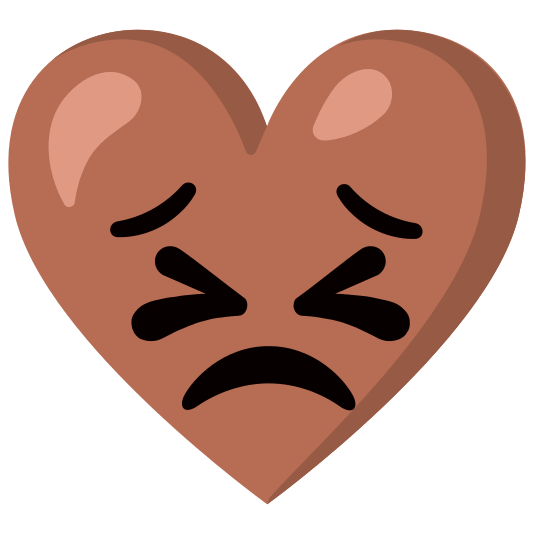 Persevering face and Brown heart