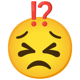 persevering face and exclamation question mark