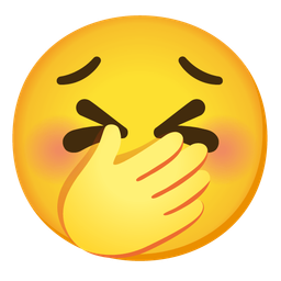 persevering face and face with hand over mouth