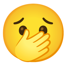 persevering face and face with open eyes and hand over mouth