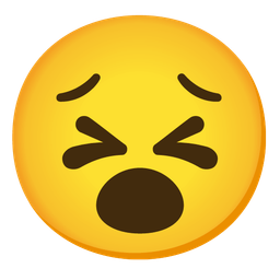 Persevering face and Face with open mouth