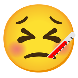 persevering face and face with thermometer
