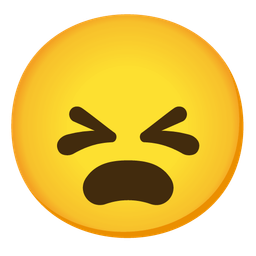 persevering face and frowning face with open mouth