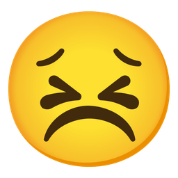 Persevering face and Frowning face