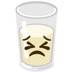 Persevering face and Glass of milk