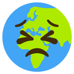 persevering face and globe showing Europe-Africa