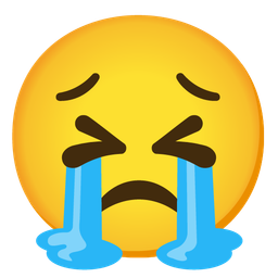 persevering face and loudly crying face