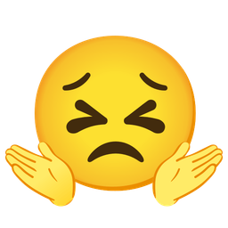 persevering face and person shrugging