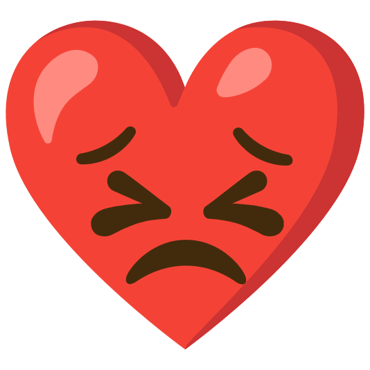 Persevering face and Red heart