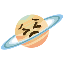 persevering face and ringed planet