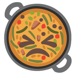 persevering face and shallow pan of food