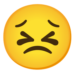 Persevering face and Slightly frowning face