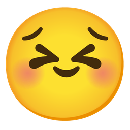 Persevering face and Smiling face with smiling eyes