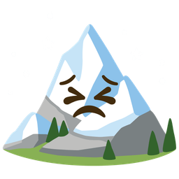 persevering face and snow-capped mountain