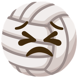 persevering face and volleyball