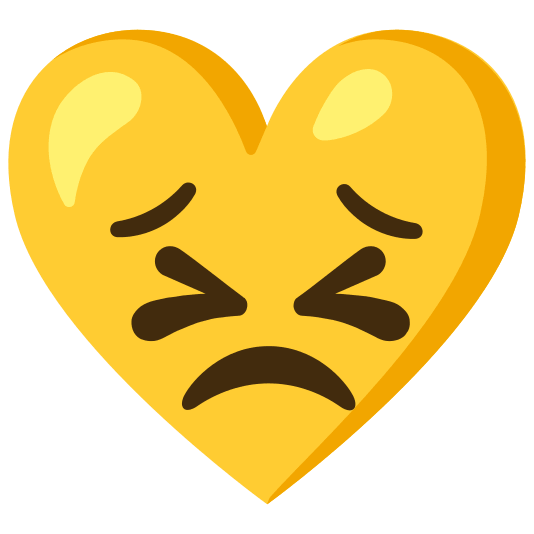 Persevering face and Yellow heart