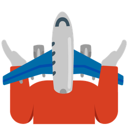 person shrugging and airplane