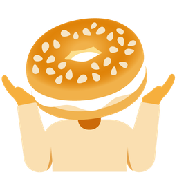 person shrugging and bagel