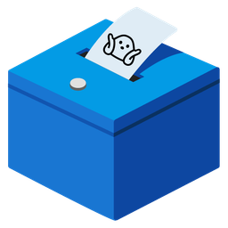 person shrugging and ballot box with ballot