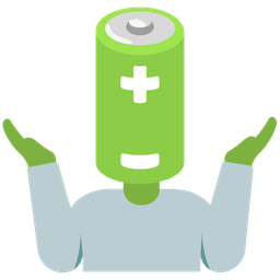 person shrugging and battery