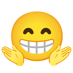 Person shrugging and Beaming face with smiling eyes