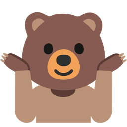 person shrugging and bear