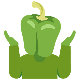person shrugging and bell pepper