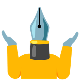 person shrugging and black nib