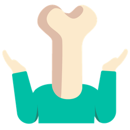 person shrugging and bone