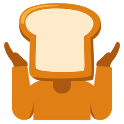 person shrugging and bread
