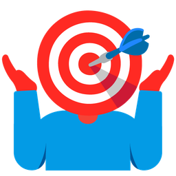 person shrugging and bullseye